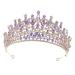 WATIIFUFU Bridal Crown Bridal Hair Decor Bride Headband Rhinestone Decor Bridal Headpiece Bridal Rhinestone Crown Hair Accessories for Brides Bridal Headwear Women Headdress Purple Alloy