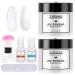Lofuanna Dip Powder Nail Kit-30g Clear&White Dipping Powder Starter Kit with 2 IN 1 Base&Top Coat and Activator No UV/LED Needed Easy Apply Nail Art Manicure Set for Beginners