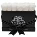 ROSEPOPS Pop-Up Dozen Preserved Real Roses - Scented Blooms Last One Year or Longer - Black Mock Crock Rectangle Box (Marshmallow Fluff Roses) Marshmallow Fluff Black Mock Croc