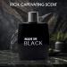 NovoGlow Man in Black for Men - Luxurious Aroma in Each 3.4 fl Oz Black Glass Bottle - Top Notes of Bergamot and Pineapple Formulated with Essential Oils - Fantastic Gift Choice - Grey Suede Pouch - Buy Online on GoSupps.com