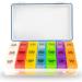 GMS Weekly 3 Times a Day Large Pill Organizer - Air Tight Keeps Vitamins Pills and Supplements Fresh - 7-Day Pill Box BPA-Free Waterproof Moisture-Proof with Daily Removable Tablet Boxes