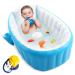 EZYCOK Baby Inflatable Bathtub, Portable Toddler Bathtub Baby Bath Tub Foldable Travel Tub with Air Pump, Blue