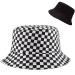 XYIYI Cute Bucket Hat Beach Fisherman Hats for Women, Reversible Double-Side-Wear Checkered Flag