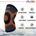 Knee Compression Sleeve Support - Pain Relief Stabilizer for Men & Women | Medium Black-Grey-Orange - Buy Online on GoSupps.com