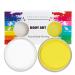 Professional make-up Mardi Gras Set Water Calpatable 30g x 2 Colors Larger make-up colors carnival make for Halloween carnival or cladding party white + yellow
