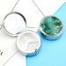 Round Pill Box with Turquoise Green Leaves | 3 Compartment Decorative Metal Pill Organizer | Portable Pocket Case - Style-2 - Buy Online on GoSupps.com