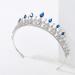 SWEETV Cubic Zirconia Princess Tiara Headband in Royal Blue for Bride & Flower Girls - Bridal Crown Hair Accessories - Buy Online on GoSupps.com