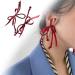 Feyley Red Loop Earrings - Exaggerated Tassel & Crystal Long Drop Jewelry for Women & Girls - Buy Online on GoSupps.com