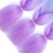AFNOTE Ombre Braiding Hair 24 Inch 3Pcs Pre Stretched Braid Extensions - Dark Purple/Lake Blue/Light Purple - Buy Online on GoSupps.com