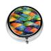 Rainbow Fish Scaleround Pill Box 3 Compartments Round Pill Box Organizer for Purse Or Pocket Portable Travel Pill Box
