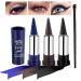3 pieces of eyeliner gel quick drying waterproof eyeliner long-lasting cream mop-proof eyeliner set with eyeliner brush colored eyeliner eye make-up gift for women and girls