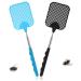 Takuza fly gossip 2 pieces flying gossip Pest Control with integrated mosquito scraper used to ward off flies wasps mosquitoes and other insects (black blue) 2 pieces (black and blue)