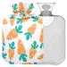 Naanle carrot hot water bottle with reference transparent hot water bottle 2l large warm stem bag for pain relief hot and cold therapy bed hand feet warmer