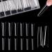 120 pieces wrong nails tips extra long clear nail tips acrylic half cover French fake nail tips for nail studios diy clear coffee