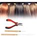 Hair Extension Tool Kit Wooden Handle Crochet Hook Aluminum Pulling Needle Hair Extensions Link Beads Kit Plier for Barber Shop - Buy Online on GoSupps.com