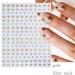 6 Sheets 3D Glitter Star Nail Stickers - Gold, Silver, White, Black - DIY Manicure Nail Art Decoration - Buy Online on GoSupps.com
