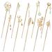 Cinaci 10 Pieces Decorative Vintage Retro Pearl Gold Metal Hair Sticks Pins with Pendants Chinese Hanfu Asian Flower Butterfly Hair Chopsticks Hair Bun Updo Holders Long Hairpins for Women Girls
