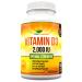 Vitamin D 2 000 IU Optimal Strength Vitamin D3 Supplement 365 Easy to Swallow Softgels - Full Year Supply 2 000 IU Vitamin D