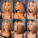10 inch Brazilian Human Hair Highlight Bob Lace Front Wig - U&A 13x6 Deep Part HD Colored Short Invisible Lace Front Wig for Women - Buy Online on GoSupps.com