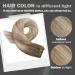 Moresoo Balayage Weft Hair Extensions 14 Inch #8/22/8 - Brown Ombre to Platinum Blonde & Light Brown Double Weft Human Hair Extensions for Sew-in - 100g/Pack - Buy Online on GoSupps.com