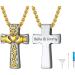 U7 Women's Cremation Urn Necklace - Cycle of Life Celtic Knot Dog Feet Wing & Crucifix Stainless Steel Pendant - Gold Burial Jewelry for Men - Buy Online on GoSupps.com
