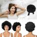 Silk Sleep Hood Set - 2 Adjustable Bonnets & Hair Ties for Women | Black & Gold Satin Night Caps - Buy Online on GoSupps.com