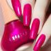 Hot Pink Nail Polish Rose Quick-Dry Nail Polish Neon Pink Glitter Air Dry Nail Lacquer Bright Pink Chrome Nail Varnish Fuchsia Shimmer No need for UV LED nail lamps Rose Red