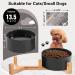 Ihoming Ceramic Dog Cat Food and Water Bowls Set with Wooden or Iron Stand - Modern Cute Bowls for Small and Medium Sized Pets - 13.5OZ & 28OZ - Buy Online on GoSupps.com