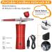 AceFox Auto Airbrush Kit - Portable 30 PSI Cordless Compressor for Painting, Makeup, Nails, Cake Decorating, Tattoo - Red - Buy Online on GoSupps.com