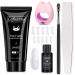 Lofuanna Poly Gel Nail Kit-30ML White Poly Extension Gel Nail Starter Kit Poly Nail Gel With Nail Lamp Slip Solution Nail form Nail Brush Nail Strengthen Nail Gel Kit DIY for Beginners