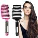 2-Piece Wild Boar Bristle Hair Brush Set - Black & Pink Frizz Control Oil Distribution No Snagging Brush - Buy Online on GoSupps.com