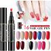 5 Pieces Nail Polish Pen Set 3 In 1 Lacquer Pen Nail Gel Gel Nail Colours One-Step Gel Nail Polish Pen Nail Gel Paint Pen Nail Art Kits (002 034 086 079 085) - Buy Online on GoSupps.com
