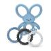 Dr. Brown s Flexees Beaded Teether Rings and Bunny Teether 100% Silicone Soft & Easy to Hold Encourages Self-Soothe 4-Pack Blue Light Blue Black BPA Free 3m+