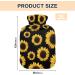 Hot Water Bottles with Black Sunflowers Cover - 2L Heating Bag for Pain Relief & Headaches | International Shipping - Buy Online on GoSupps.com