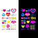 Glow in the Dark Heart Temporary Tattoos for Women - Neon Stickers for Bride, Wedding, Valentine - 4 Sheets - Buy Online on GoSupps.com