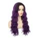 Swiking Ombre Purple Curly Wavy Long Wig for Women | Black Root, Natural & Colorful | Breathable Wig Net | Ideal for Daily Wear, Parties & Cosplay - Buy Online on GoSupps.com