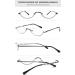 LANOMI Lightweight Half Rim Metal Reading Glasses - Mini Half Frame Eyeglasses with 1.5 Diopters Transparent Lens - Gray Reading Aid - Buy Online on GoSupps.com