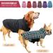 Kuoser Reversible Waterproof Dog Winter Coat - British Style Plaid, Warm & Cozy Jacket for Small Medium Large Dogs (Medium, Green) - Buy Online on GoSupps.com