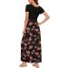 YUNDAI Women's Maternity Maxi Dress - Short Sleeve Floral Loose Long Summer Dress XL B09 Rose Black - Buy Online on GoSupps.com