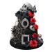 19 PCS Halloween Cake Topper Gothic Rose Skull Cake Topper with Black Butterfly for Halloween Bloody Horror Movie Birthday Party Cake Decorations (type 1)