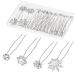 40 Pcs Wedding Flower Hair Pins for Bridal  Gingbiss U Shape Bridal Hair Accessories  Silver Rhinestone Pearl Hair Pins for Brides Bridesmaids Women Girls 40 Pieces