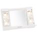 Jerdon Two-Sided Makeup Mirror with Lights - Vanity Mirror with 3X Magnification & Glare-Free Lighting - White Base - Model J1010