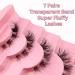 7 Pairs 3D Clear Band Cat Eye False Eyelashes | Fluffy Volume Curly Faux Mink Makeup - Reusable ZFD08 - Buy Online on GoSupps.com