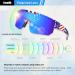 YzeeMi Polarized Sunglasses | UV400 Protection | Rainbow Blue Lens | Flag Frame - Buy Online on GoSupps.com