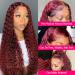 Burgundy Lace Front Human Hair Wig for Black Women - 24 Inch Deep Wave 99J Color, 13x4 Transparent Lace Frontal, Glueless Wet and Wavy Curly Wig, Pre Plucked Brazilian Virgin Hair - 180% Density - Buy Online on GoSupps.com
