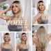 Oefei Ombre Ashblond Wig - 21 Long Straight Layered Synthetic Hair Heat-Resistant Wigs for Women - Perfect for Daily Wear & Cosplay - Buy Online on GoSupps.com