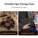 Vintage Crazy Horse Cowhide Leather Cigar Box 4 Cigars Traveling Cigar Set Storage Box with Wrist Wrap and Storage Pockets- Zipper Closure for Man - Buy Online on GoSupps.com