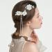White Vintage Flower Pearl Barrette Earring Tassel Hair Pin Set - 3 Pairs | Kawaii Kimono Floral Hair Accessories for Women - Buy Online on GoSupps.com