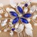 Bridal Blue Rhinestone Pearl Hair Comb - Floral Hair Accessories for Women and Girls - Buy Online on GoSupps.com