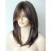 Medium Length Layered Synthetic Wig for White Women - Light Brown with Camel Highlights and Bangs - Buy Online on GoSupps.com